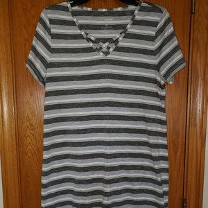 Sonoma Multi gray colored striped short dress, size Med